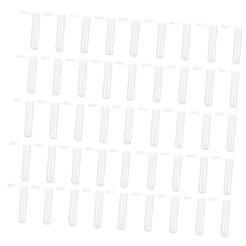 Unomor 50pcs Plastic Test Tubes with Lids Clear Mini Containers for Liquid Sample Vials 10ml Portable Storage Vials