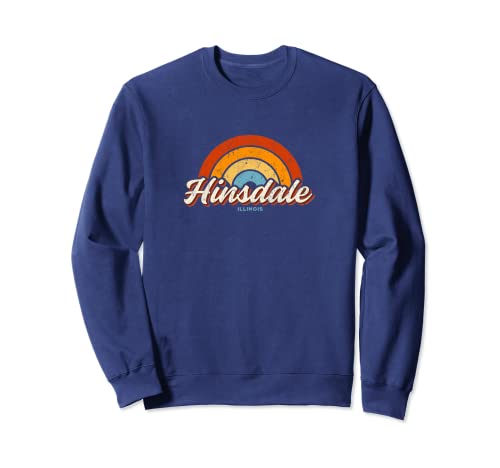 Hinsdale Illinois IL Vintage Rainbow Retro 70 Sudadera