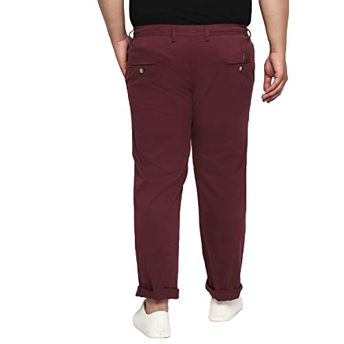 Image of Urbano Plus Men Mid Rise Cotton Regular Fit Casual Chino Pants Stretch