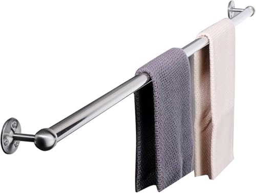 Barre serviette murale en acier inoxydable 110 cm argent poli LWX