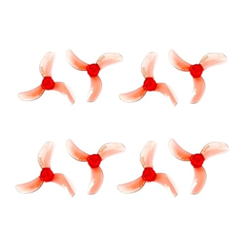 16ペア 31mm 3ブレードおよび4ブレード PC プロペラ FPV フリースタイル ドローン OEM 1208 1209 に適合(1208 0.8mm Red)