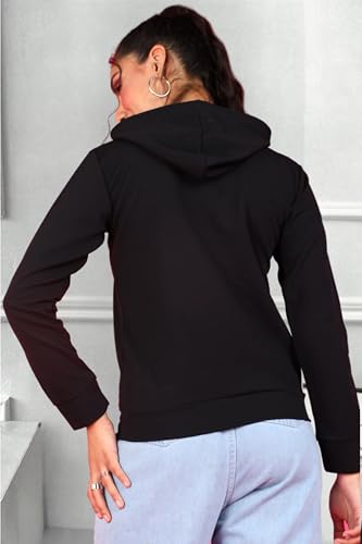 Image of POPWINGS Casual Solid Hooded Pocket Sweatshirt for Women || Women Sweatshirts Casual Wear ||Stylish Western Winter Wear Sweatshirts for Women
