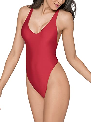 Ocean Blues Women's Sexy Thong One Piece Swimsuit High Cut Adjustable One Piece Bathing Suits