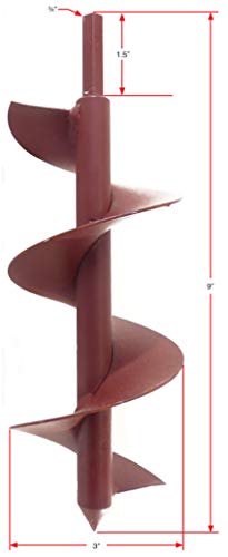 Tech Team #00777 Bulb Planter Auger Hole Digger 3" X 9" Bulbs Tulips Gardens Ice #TOP2