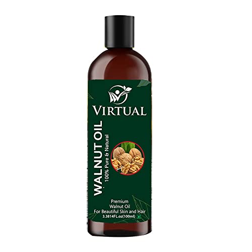 Image of VIRTUAL 100% Pure Walnut (Akhrot) Oil For Hair Growth, Skin Care, Cold Pressed Aromatherapy Natural Oil (100ml)