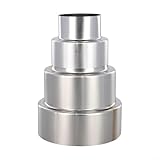 Puupaa Adaptador reductor de chimenea de acero inoxidable, conector de tubo de estufa para calefacción y ventilación, quemador de leña e instalación de chimenea (Ø110 mm/Ø60 mm)