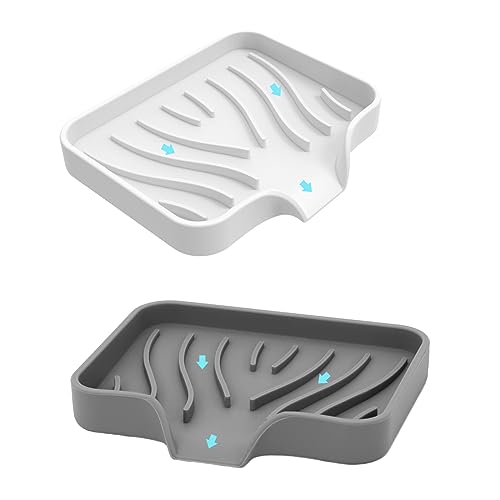 2 Piezas Jabonera De Silicona,Jaboneras para Pastillas De Jabon Jabonera De Viaje Jabonera Silicona con Desagüe Diseño Antideslizante Jaboneras De Viaje Soporte para Jabonera Soporte Baño Y Cocina