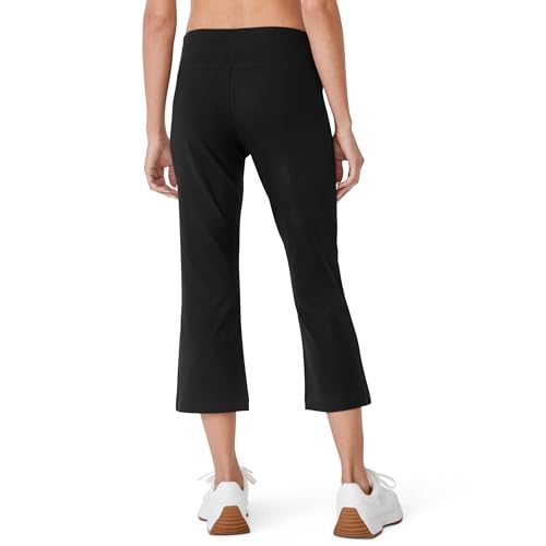 Jockey Women's Activewear Cotton Stretch Flare Capri, Black, XL