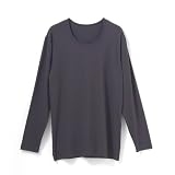 [白鷺ニット] hoko labo リカバリーウェア 長袖 丸首 インナー シャツ ヘルスケア メンズ 遠赤外線 ルームインナー K1161L-E (JP, アルファベット, LL, チャコールグレー)