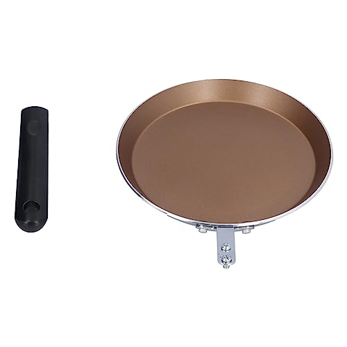 Crepe Pan Nonstick 6 Inch Flat Bottomed Pancake Pan Small Skillet Non Stick Coating Induction Stove Electric Ceramic (Gold)