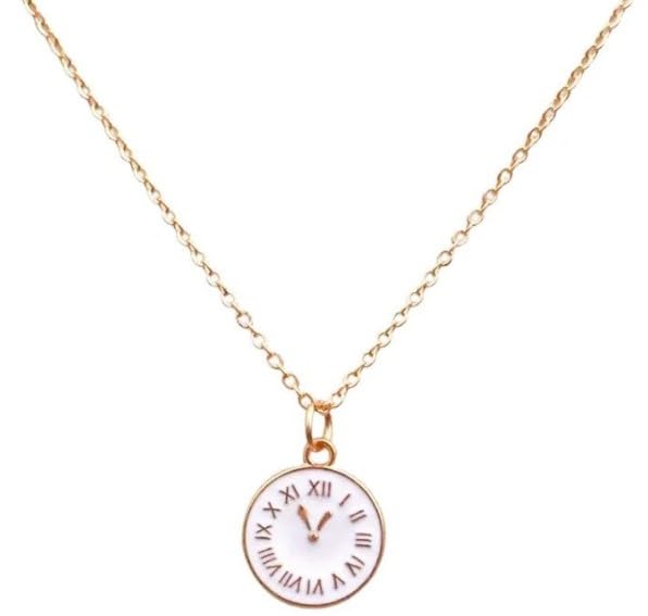 Women White Clock Fashion Pendant Necklaces Long Chains Round Necklaces Jewelry Friendship Gifts Valantine Gift Rakhi Gift for girls women-image-7