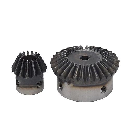 Bevel Gear Pinion Hardware Mechanical 1pcs Single 1 Mod Bevel Gear 1:2 20 Teeth Bore 6mm Steel 1M Mechanical Transmission Parts Gear(6mm)