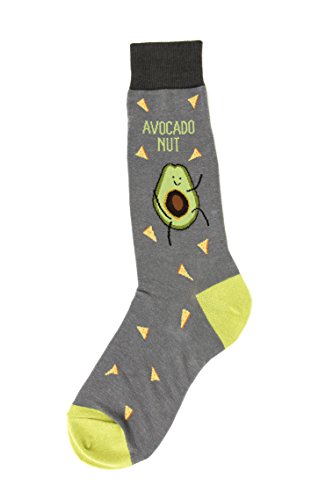 Foot Traffic, Men's Food-Themed Socks, Avocado Nut (Men's Shoe Size 7-12)