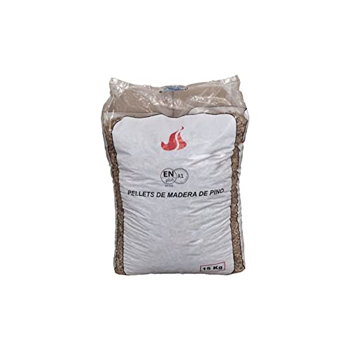 Sacos de Pellets DIN Plus A1 15kg de Madera 100% conífera 100% Natural, para Estufas y calderas de biomasa 6mm – HP5