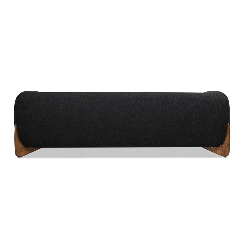 Image of Upholstered 3 Seater Sofa Three Seater Sofa with Wooden Legs for Living Room Hotels & Offices (3 Seater Black)