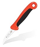 RÖR® Schälmesser Gebogene Klinge Rot - Extra scharf & rostfrei für Obst & Gemüse - Rutschfester Griff - Perfekt für präzises Schälen von Äpfeln & Kartoffeln - Solingen Qualität - Made in Germany