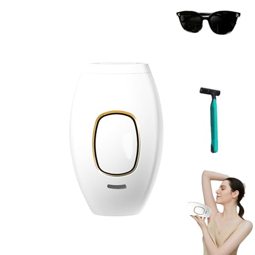 Dispositivo di depilazione IPL per donne, dispositivo di depilazione antidolorifico con 5 livelli di energia, unisex, delicato ed efficace, ideale per viso, gambe e torce (bianco)