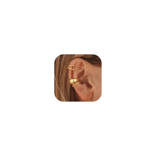 Image of Ear Cuffs Non Piercing 14K Gold Plated Ear Cuff Earrings for Women Trendy Clip on Cartilage Earring Stacks Non Pierced Adjustable Fake Earrings Set Jewelry Christmas Gift 2026 Stocking Stuffers