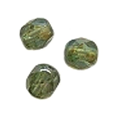 50 Faceted 6mm Lime Wood Waxed Bohemian Glass Cover