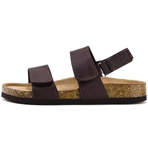 Image of Torotto Girls Boys Sandals with Cork Footbed Adjustable Straps Summer Glitter Slides Sandals Open Toes Flat for Kids Toddler