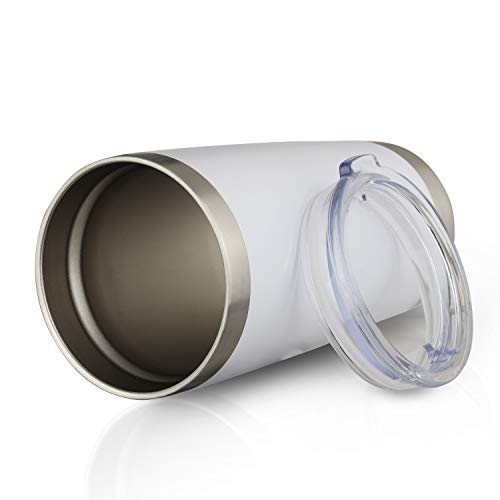 Muchenghy 20Oz Stainless Steel Tumbler With Lid And Straw, Double Wall Vacuum Insulated Travel Coffee Mug, Powder Coated Thermal Cup For Cold & Hot Drinks(White, 6 Pack) #TOP3