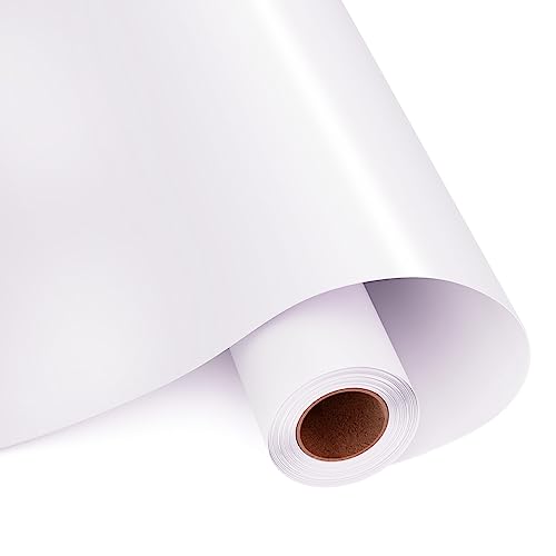 HKC Rouleau Vinyle Adhésif, 30.5cm x 400cm Vinyle Adhésif Blanc Mat pour Cricut, Film auto-Adhésif pour Silhouette Camée, Vinilo Adhesivo Permanente pour...