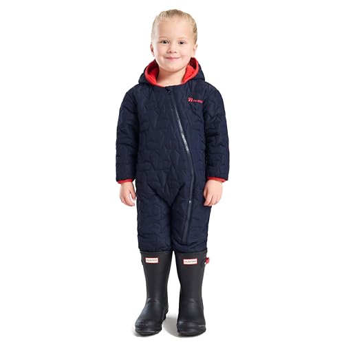 The Edge Kids’ Star Snowsuit with Hood & Fleece Lining, Water Repellent, Insulated & Lightweight All-in-one Overalls for Girls and Boys, Ideal for Winter & Cold Weather (Navy, 2-3 Years)
