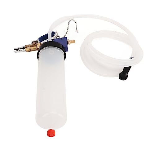 Generic Kit de Purga de Líquido de Frenos Neumático, Herramienta de Bomba de Vacío Portátil para Motocicleta de Coche, Fácil Operación, Color Blanco, Longitud de Manguera de 78,7 Pulgadas