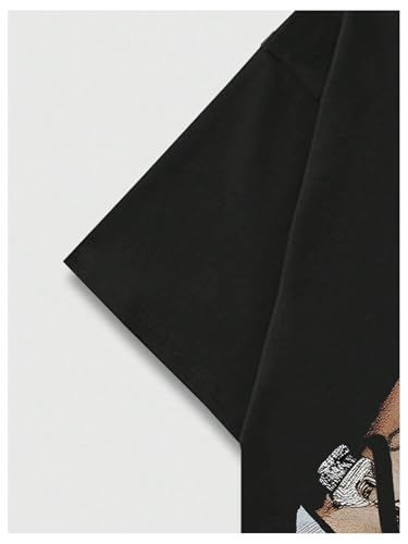 GORGLITTER Men's Y2K Graphic Tee Oversized Drop Shoulder Crewneck Short Sleeve Streetwear Casual T Shirt4