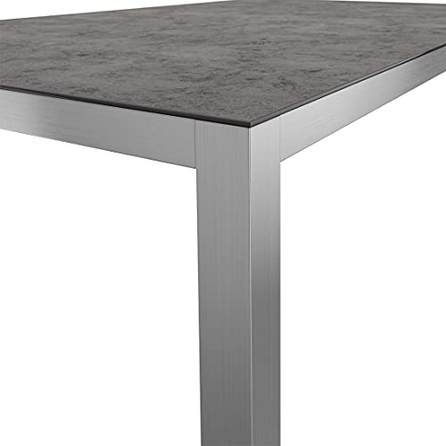 OUTLIV. Gartentisch, Edelstahl/Dark Grey, 160x90 cm, modernes Design mit Tischplatte in Keramikoptik – Bild 6