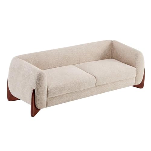 Image of Boucle Upholstered 5-Seater Sofa and Loveseat Almond
