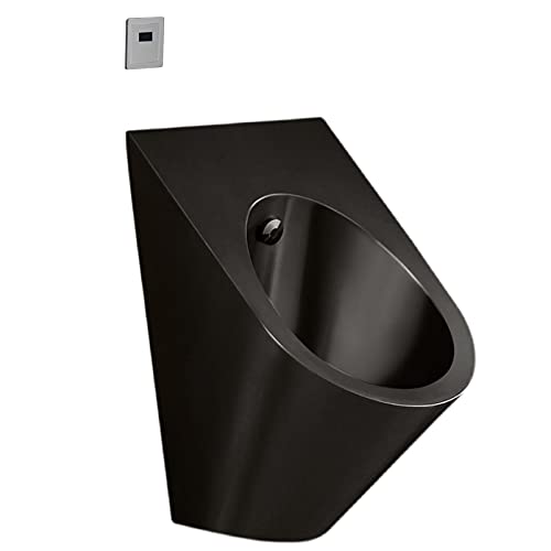 OTQEFTN Wall Mounted Urinal Bathroom Toilet Stainless Steel Urinal, Commercial Universal Urinal Funnel Toilet with Sensor Urinal Flush Valve