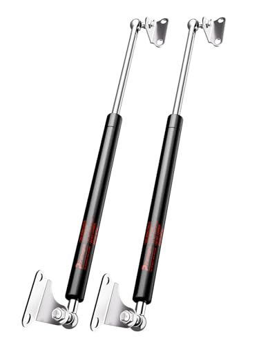 PAMAGOO Puntello a molla a gas da 43,2 cm, 45,4 kg/445 N, 2 pezzi ammortizzatori a molla a gas con supporti di tipo L per coperchio resistente, copertura per cassetta degli attrezzi, letto camper