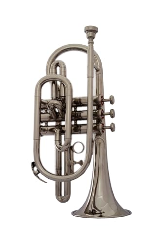 Trompeta de corneta chapada en níquel con estuche rígido y boquilla