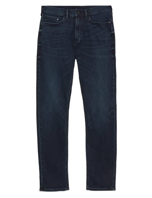 Image of Marks & Spencer Mens Light Wash Mid Rise Slim Fit Jeans