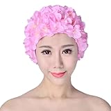 Flower Swim Cap - Women Floral Petal Swim Cap | Retro Badstöpsel | Brokat Material Damen...