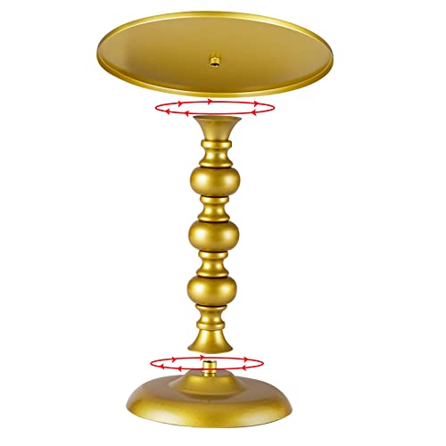 Puwwot 3 Pieces Gold Metal Cake Stands Set, Round Footed Cake Holder, Iron Cupcake Dessert Display Plate For Baby Shower Wedding Birthday Party (3 Set-Golden Metal) #TOP2