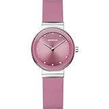 BERING Reloj de cuarzo para mujer, colección clásica, acero inoxidable y cristal de zafiro, 3 ATM