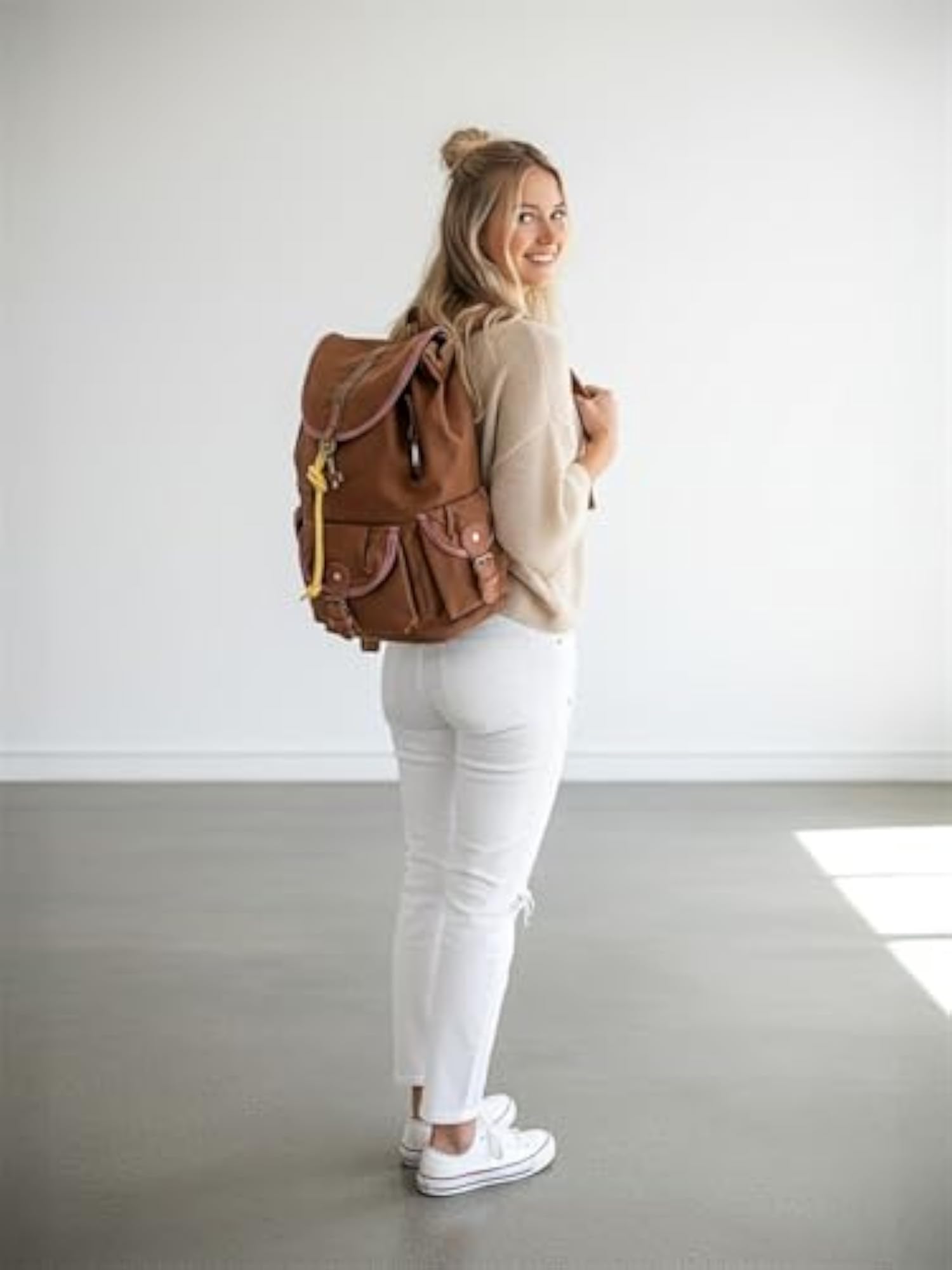Spacious Canvas Backpack for Men & Women, 19 Liters