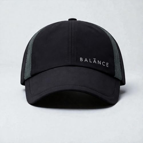 Image of Gildman Classic Baseball Cap Balance Performance Baseball Cap, Black, Mesh Side Panel, Lightweight Sports Hat. Cap for Men and Women [ Black Cap ]
