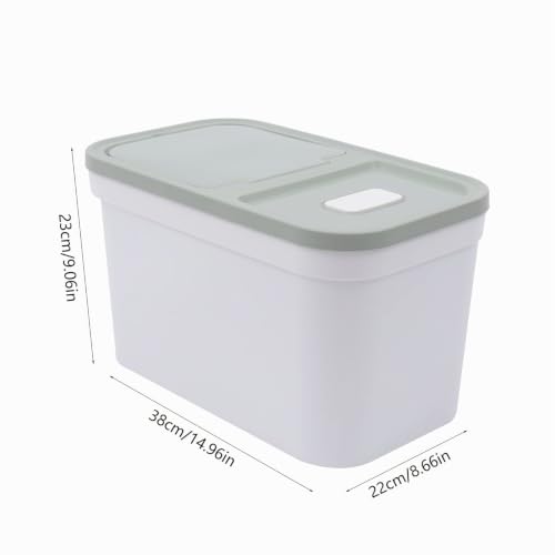 Futtertonne Reisbehälter 10KG, Futterbehälter mit Reistasse, Futteraufbewahrung für Hunde, Reisspender für Reis, Mehl, Cornflakes, Hundefutter, Katzenfutter, 22*38*23cm, Grün