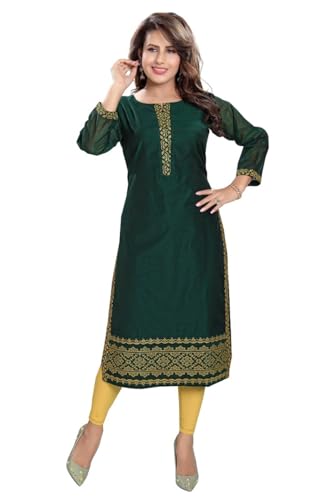 Image of DREAM & DZIRE Silk Kurti for Women Solid in Plus Size & Small Size.