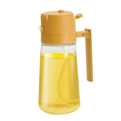 Botella pulverizadora de aceite de cristal, botella dispensador de aceite para cocina, 470 ml, pulverizador de aceite de cocina, pulverizador y dispensador de aceite de oliva, 2 en 1 para ensalada