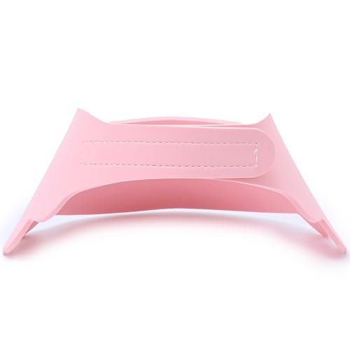 Image of Baby Shower Cap Shield, Soft Adjustable Kids Bath Visor Hat Shampoo Washing Hair Protection Cartoon for Toddler children (Pink Dragon)