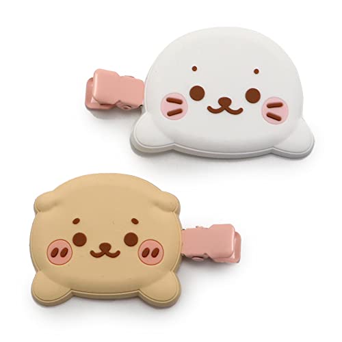 しろたん ぷっくり 前髪クリップ 2個入り 《しろたん&らっこいぬ》