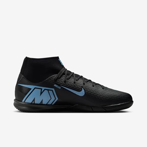 Nike Mercurial Superfly 10 Academy IC High-Top Soccer Shoes (Black/Ice Blue)3
