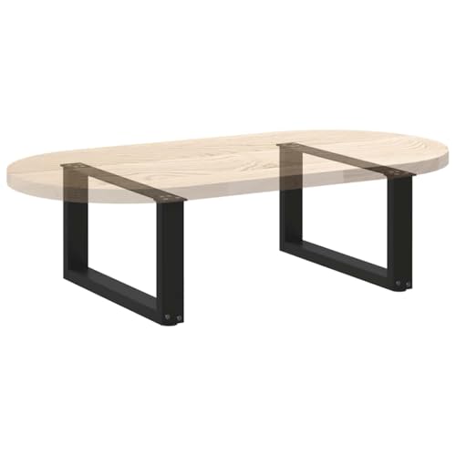 Pieds de table basse en U acier noir 70x30 meuble salon établi table d'appoint - 8