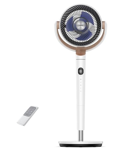 DREO ventilador de pie silencioso 20 dB con oscilación omnidireccional 120°+120°, alcance del viento 26 m, caudal de aire 1615 m³/h, circulador Turbo, altura ajustable 94–107cm, 3 modos, 8 velocidades DREO ventilador de pie silencioso 20 dB con oscilación omnidireccional 120°+120°, alcance del viento 26 m, caudal de aire 1615 m³/h, circulador Turbo, altura ajustable 94–107cm, 3 modos, 8 velocidades