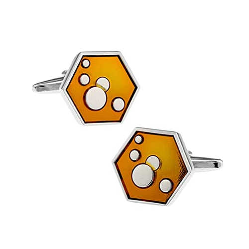 Mancuernillas hexagonales para novio Daesar amarillo miniatura 1