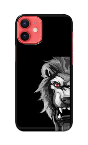 Image of PRINTFIDAA Printed Hard Back Cover Case for Apple iPhone 12 Mini Back Cover (Angry Lion) -112